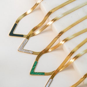 Gold Chocker Necklace, Herringbone Necklace Gold, Herringbone Chain, Statement Necklace, Herringbone Chain Necklace, Herringbone Choker