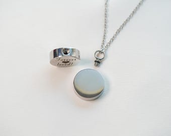 Collana con urna, collana con ceneri personalizzata per cremazione umana o di animali domestici, ciondolo con ceneri per cremazione di animali domestici, collana incisa, regali di Natale