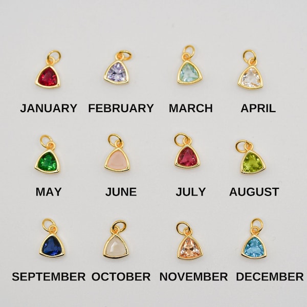 Add-on Birthstone Charm, Gold Plated Sterling Silver, Personalized Gifts, Handmade Jewelry, Birthstone Jewelry