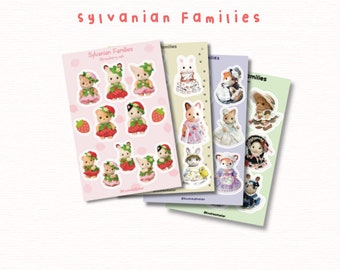 Sylvanian Families / Calico Critters Sticker sheet | Kawaii | Mini | Cute