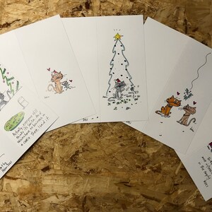 Set di cartoline di Natale Kitty