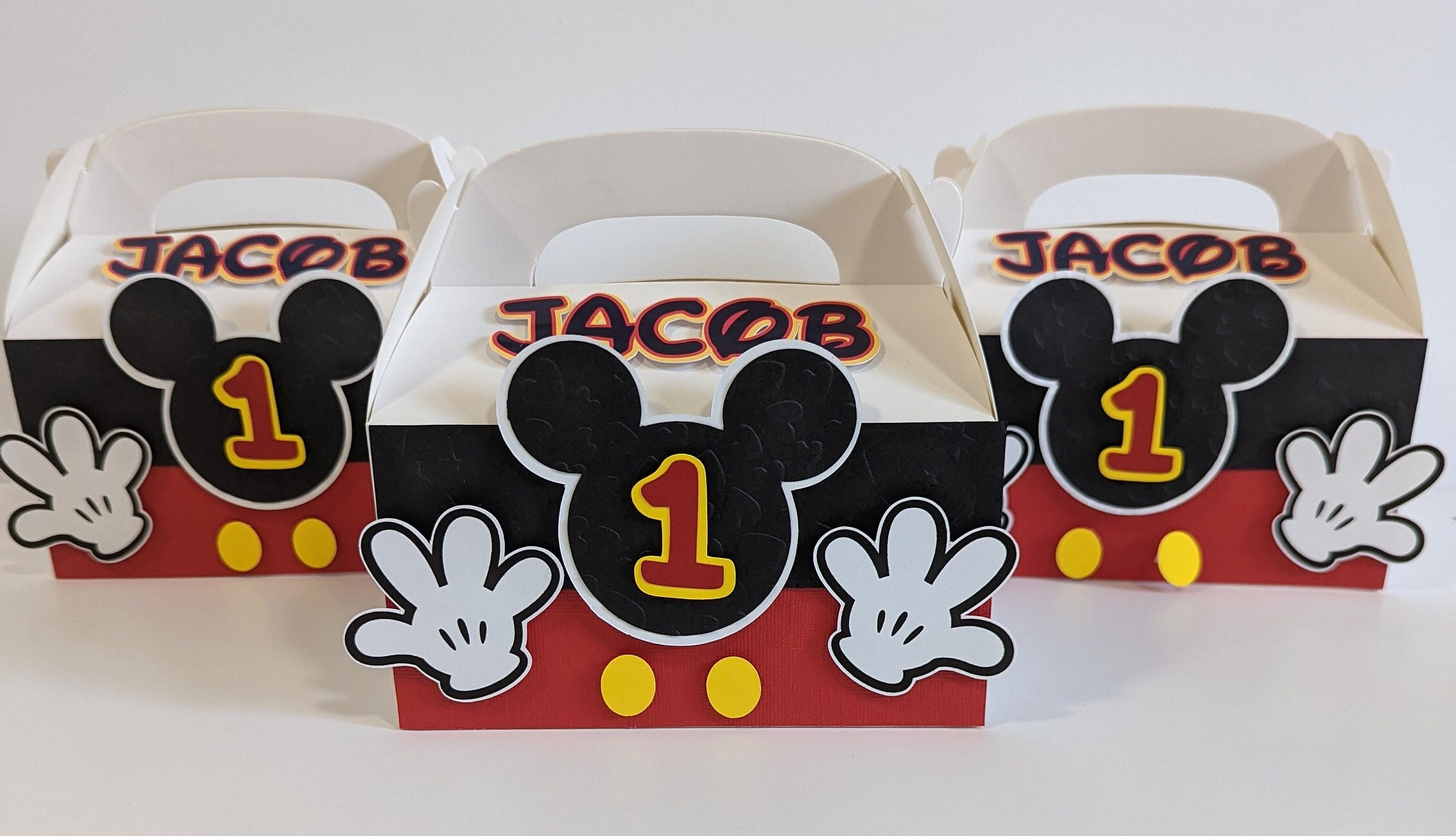 Mickey Mouse Birthday Mickey Mouse Favor Box Gable Box | Etsy