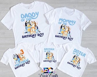 Blue Birthday Shirt, Custom Blueey Shirt, Birthday Shirt for Boy and Girl, Custom Birthday Shirt, Personalized Shirt, Birthday Outfit