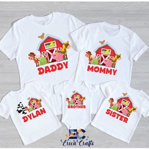 Family farm birthday shirts, farm birthday, farm theme birthday, farm birthday party, barnyard birthday, barnyard party, country party