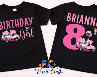Race Car Birthday Shirt, Pink Race Car Birthday Outfit, Girls Racing Birthday Shirt, Race Car Party Tee, Birthday Girl Shirt