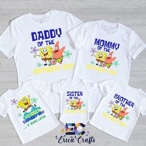 Sponge Theme Birthday Family Shirts, Custom Family T-Shirt-Personalized, Sponge family shirt , bob party, sponge shirt