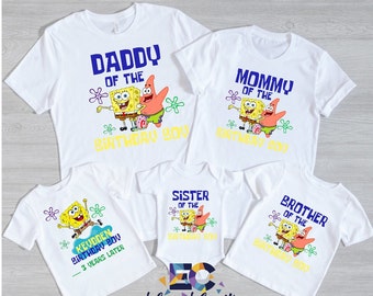 Sponge Theme Birthday Family Shirts, Custom Family T-Shirt-Personalized, Sponge family shirt , bob party, sponge shirt