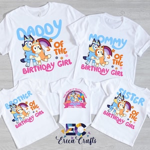 Personalized Bluey Dog Birthday Girl T-Shirt,Birthday Party Girl Bluey Shirt,Bluey is Called Birthday Girl Gift,Bluey Birthday Toddler Shirt
