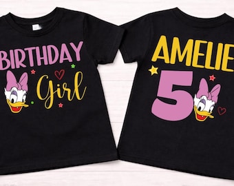 Daisy Duck Birthday Girl Shirt, Daisy Duck Birthday Outfit, Personalized Daisy Birthday Shirt, Daisy Duck Birthday Party Shirt, Custom Tee
