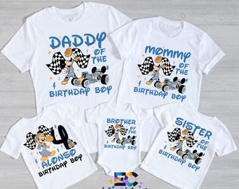 Mickey Mouse Racing Birthday Shirts | Mickey Racing Party Shirt | Custom Pit Crew Birthday Outfit | family racing