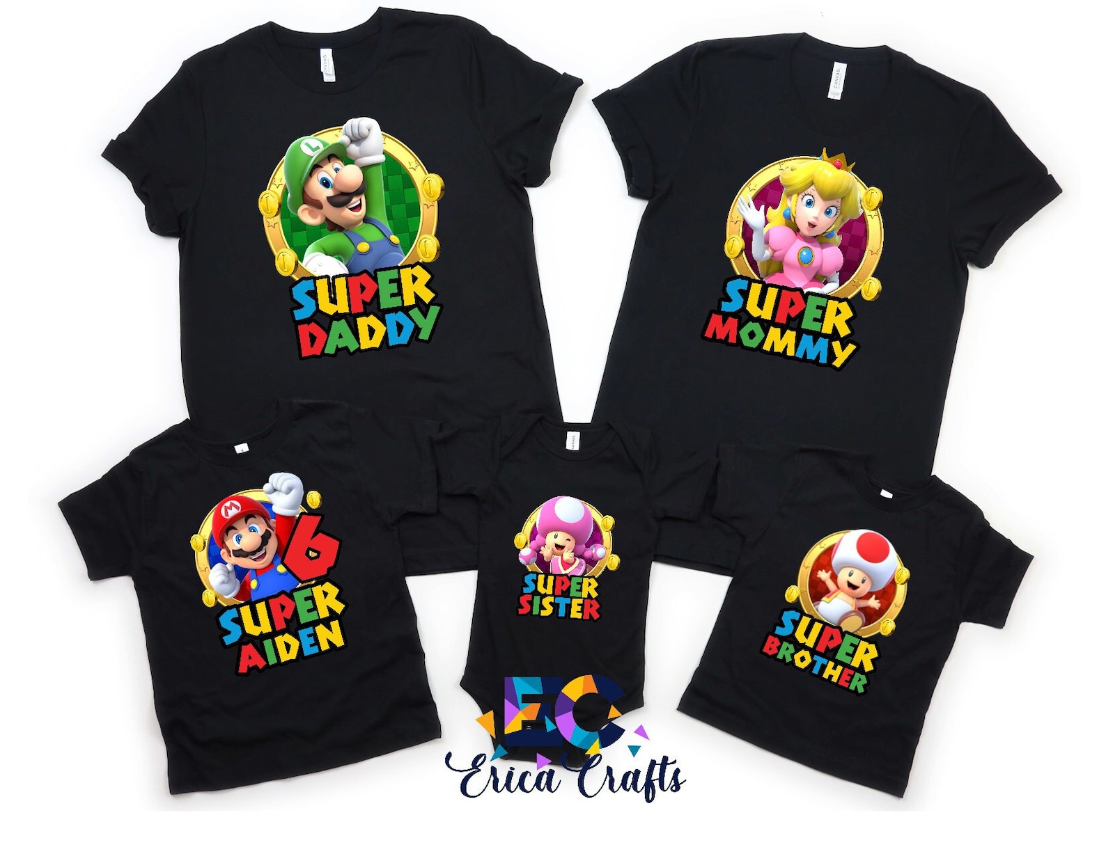 Super Mario Family Shirts Custom Birthday Shirt Mario Bros - Etsy