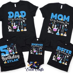 Science Birthday Shirt, STEM Birthday Party TShirt, Personalized Science Birthday Party, Family Birthday Science Outfit, Scientist Birthday