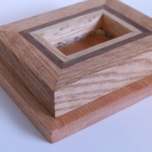 Handcrafted Lighted Display.  Oak and Walnut.