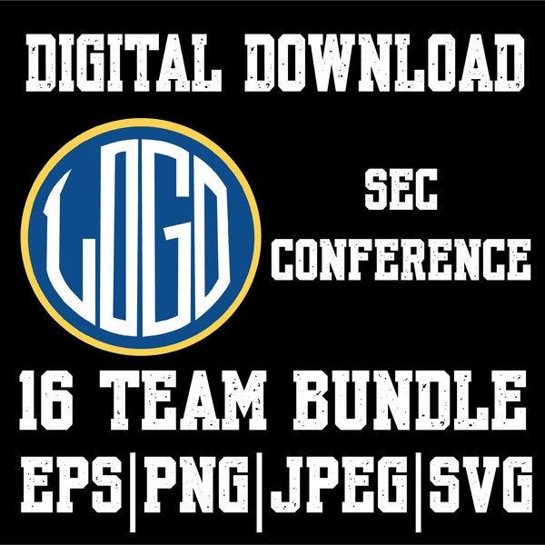 College Conference Team Bundle sec | Logos | eps-jpeg-svg-png | 16 Teams | Read description!