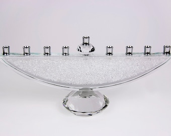 Crystal Menorah with Crystal filled base