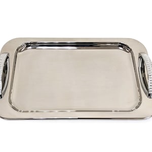 Rectangular Tray with silver glitter design
