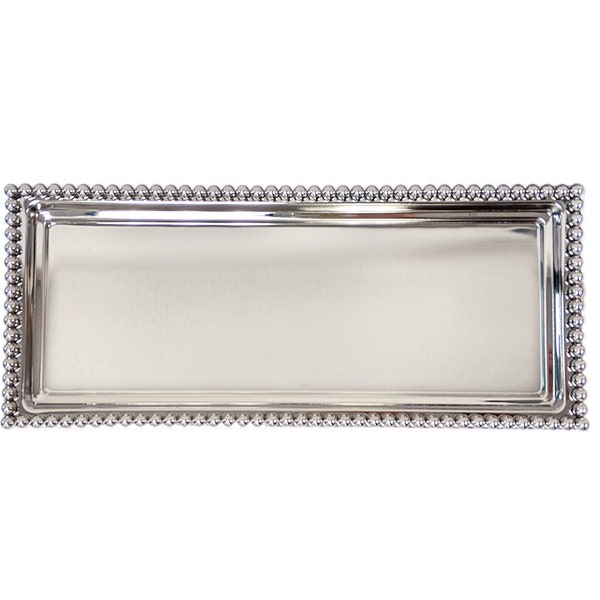 Rectangular Nickel Plated Tray with Bead Rim