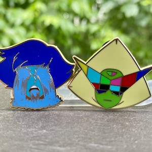 Nightmare Gem Facets: Lapis and Peridot - Steven Universe Enamel Pins