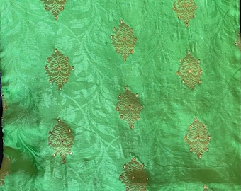 Lime Green Pink Saree