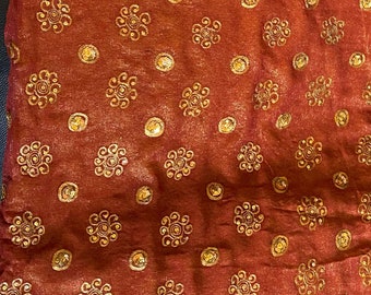 Bronze and Mustard sequins Saree