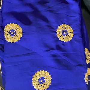 Blue and Gold Saree