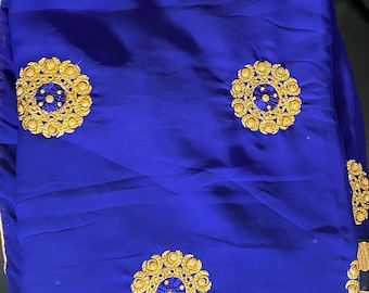 Blue and Gold Saree
