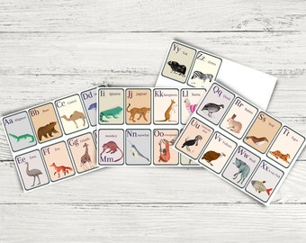 Animal Alphabet Flash Cards | Printable