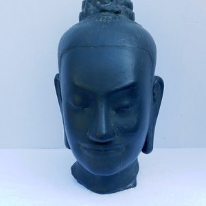 Cambodian Bust of Queen Jayaradevi, Wife of King Jayavarman VII, Life Size, Portrait from Prajnaparamita Kneeling