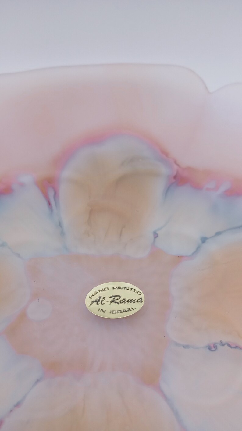 Hand Painted Frosted Glass Bowl by Al Rama Israel Etsy