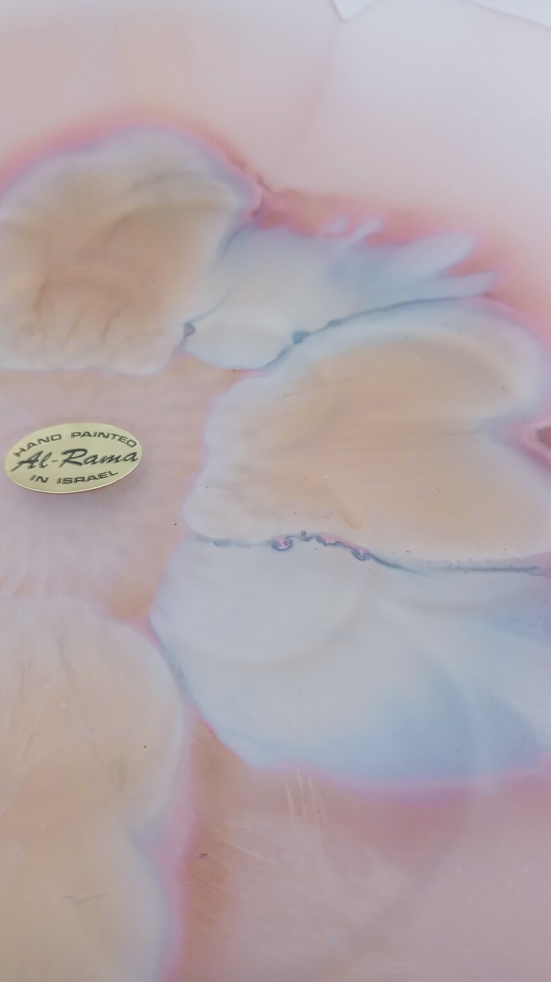 Hand Painted Frosted Glass Bowl by Al Rama Israel Etsy