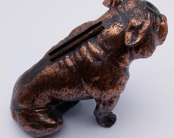 Copper Bulldog Table Lighter by Ronson Art Metal Works, 1930s, NO