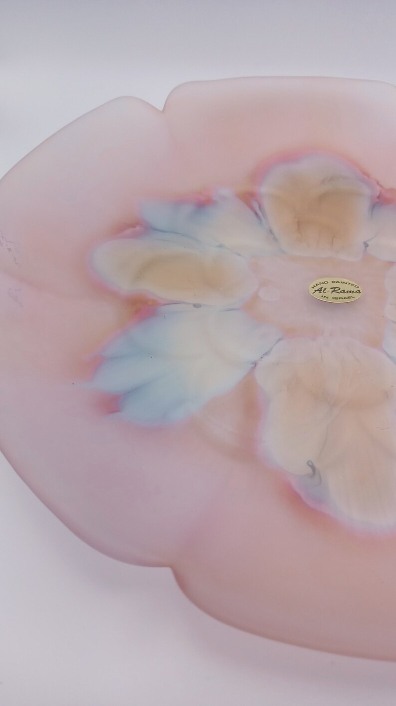 Hand Painted Frosted Glass Bowl by Al Rama Israel Etsy