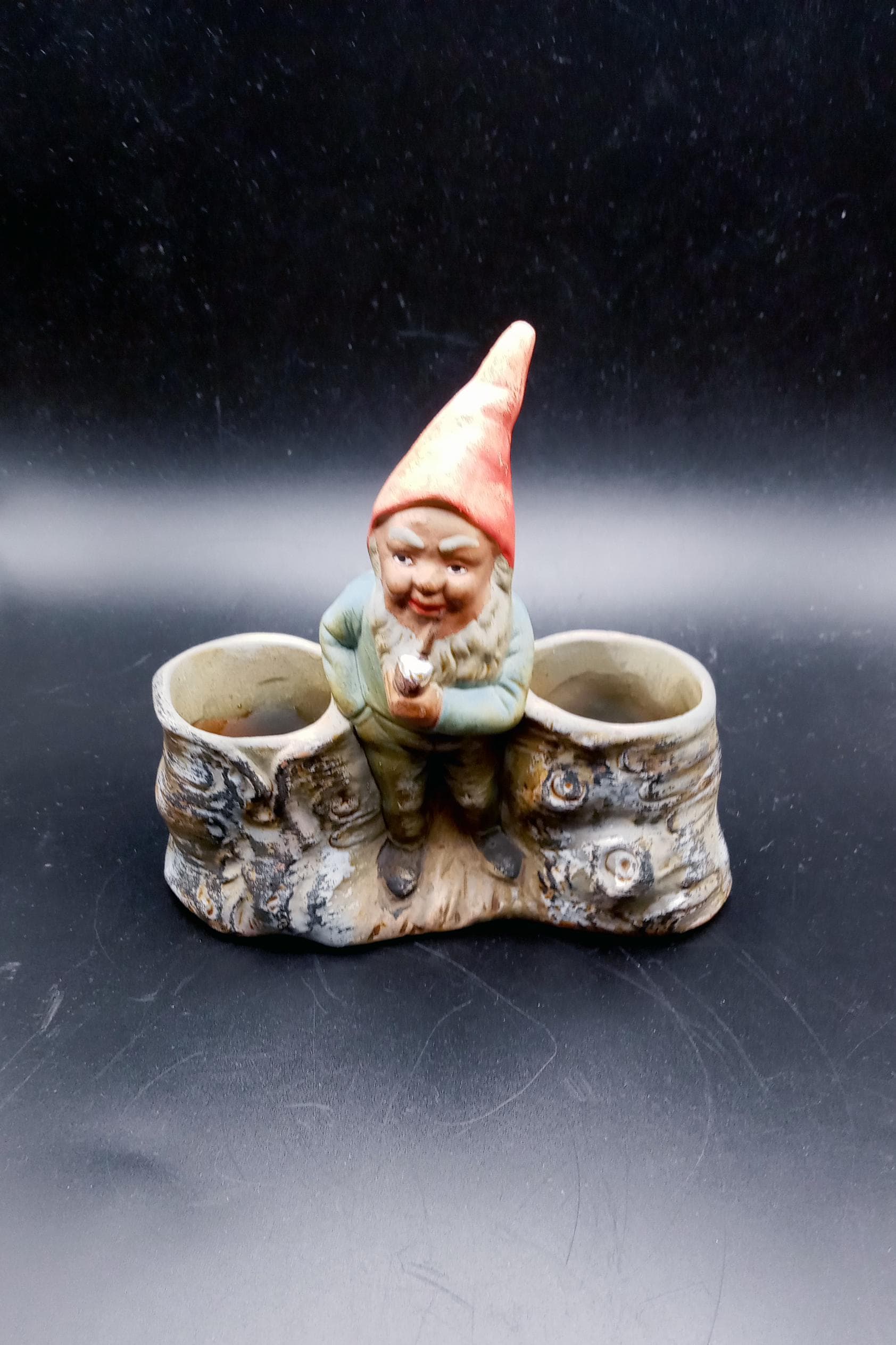 German Gnome Match Holder, Ceramic Bisque Tree Stump - Etsy