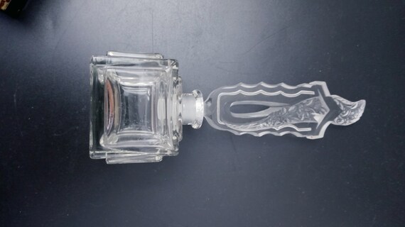 Czechoslovakian Cut Crystal Perfume Bottle Large,… - image 7