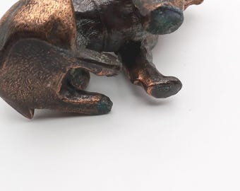 Copper Bulldog Table Lighter by Ronson Art Metal Works, 1930s, NO