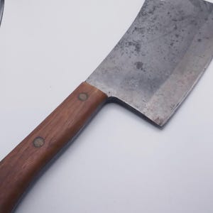 1920s-30s Washington Cutlery Company, Vintage Butcher&#39;s Cleaver, Lexington 208, Village Blacksmith, Forged Carbon Steel 8&quot; Blade