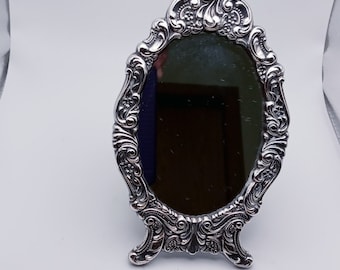 Baroque Silver Plated Table Top Mirror by Wallace, Siverplated, Circa 1941