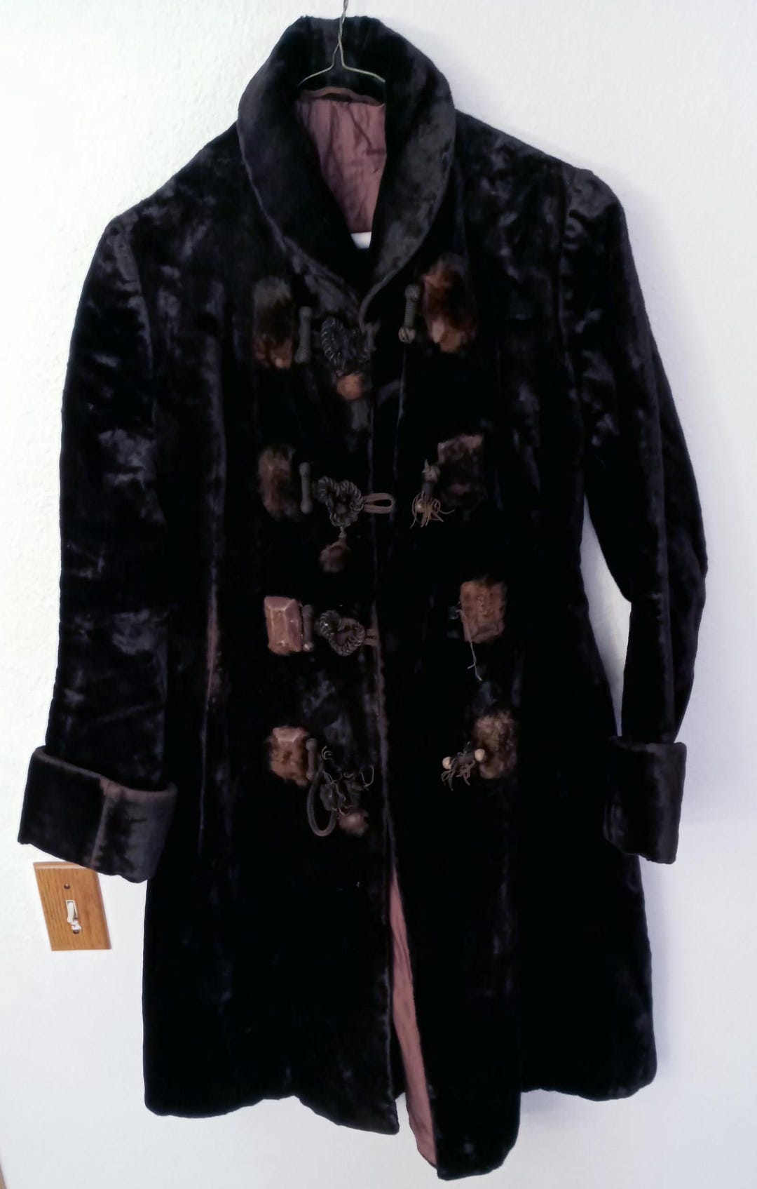Victorian Velvet Winter Coat: Brown Frog & Toggle Closure (AS IS) - Etsy