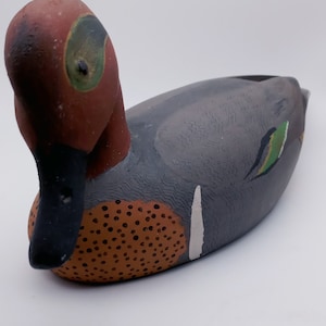 Tom Hunter Green Winged Teal, Hand Made Decoy