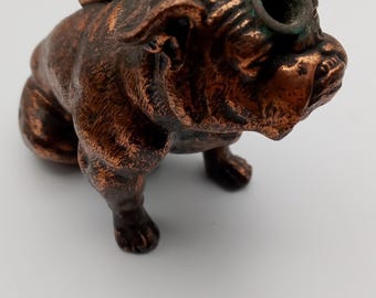 Copper Bulldog Table Lighter by Ronson Art Metal Works, 1930s, NO