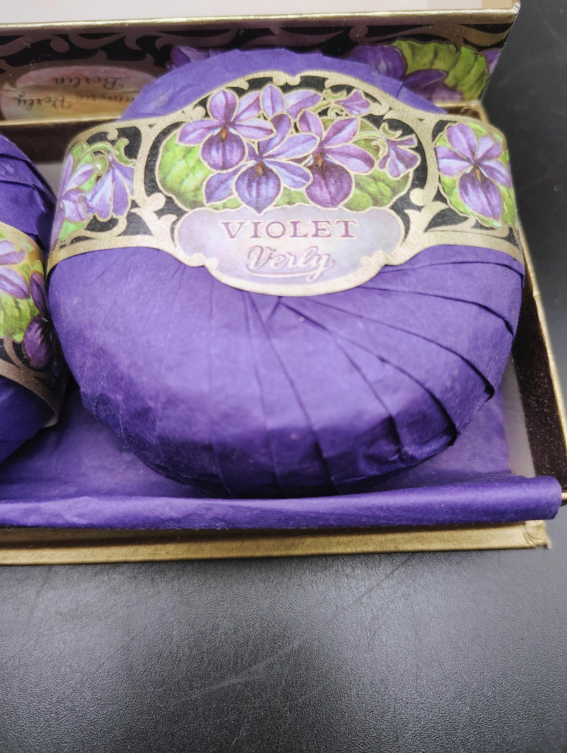 Vintage Verly Violet Bar Soap Set, Scented Luxury Soap Made in
