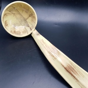 Vintage Ceramic Ladle: Gold Brown Barkwood Pattern, Soup Serving