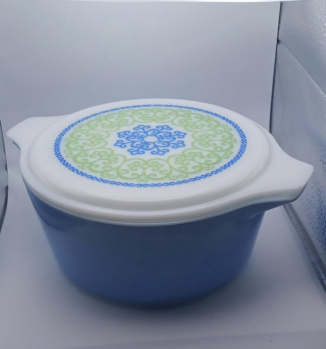 Ocean Filigree Pyrex Casserole 21/2 Quart Number 475, Blue and Green ...