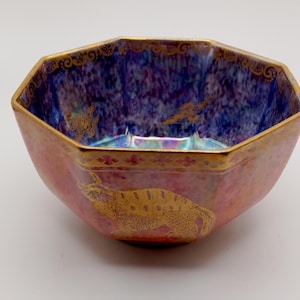  八角形 Fairyland Lustreドラゴン アンティーク WEDGWOOD 八角形 Fairyland Lustreドラゴン アンティーク