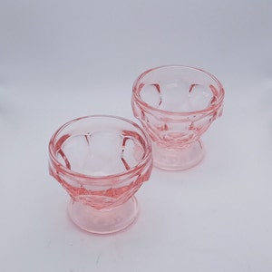 Viking Pink Georgian Colonial, Honeycomb Small Sherbet/Dessert Glasses Set of 2