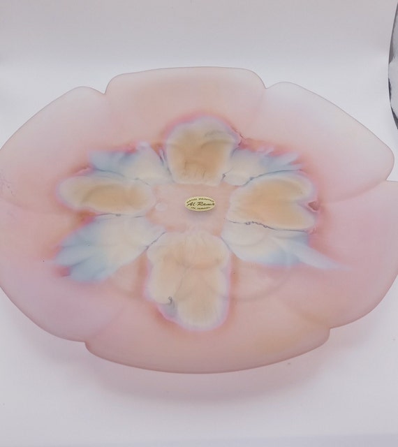 Hand Painted Frosted Glass Bowl by Al Rama Israel Etsy