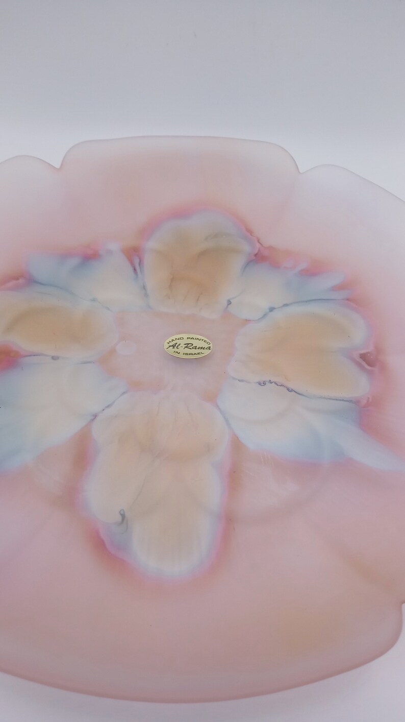 Hand Painted Frosted Glass Bowl by Al Rama Israel Etsy