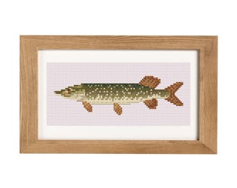 Northern Pike Cross Stitch Pattern PDF Download | Homemade Thread
