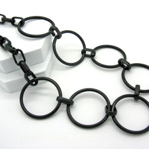 Short black statement link chain, oversized, super chunky chunky knit chain, thick acrylic chain