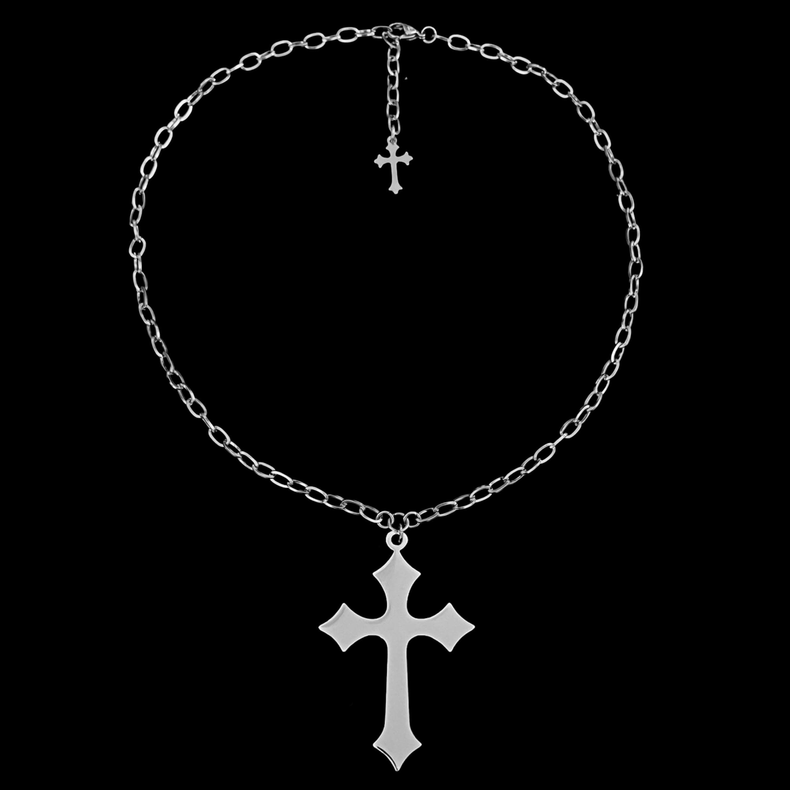 H𝔬𝔩𝔶༻ Gothic Cross Necklace / Stainless Steel / Y2K Goth Grunge